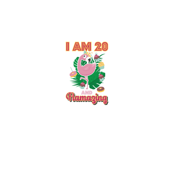 FLAMAZING Birthday 20 Years old model alb pe tricou
