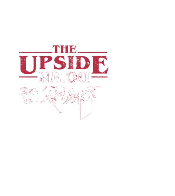 the upside down logo model negru pe tricou