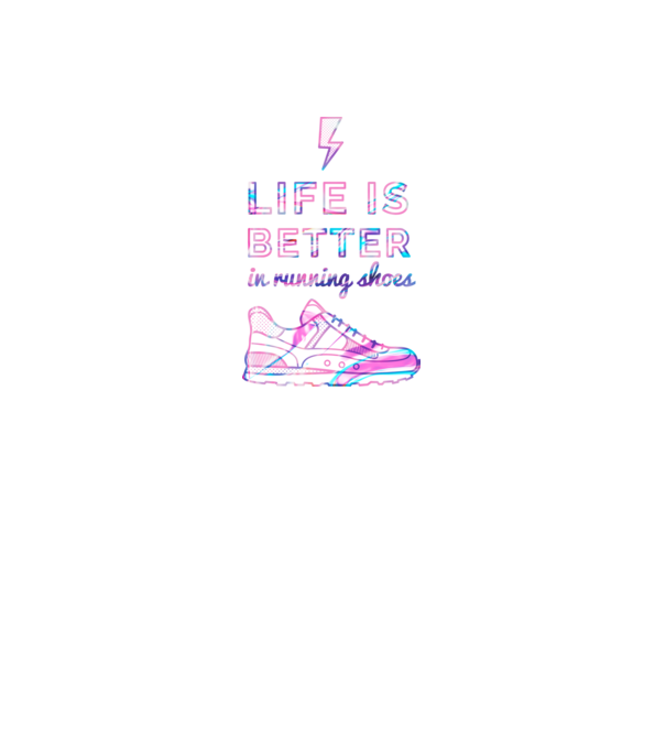 Life is better running shoes HOLO model negru pe tricou