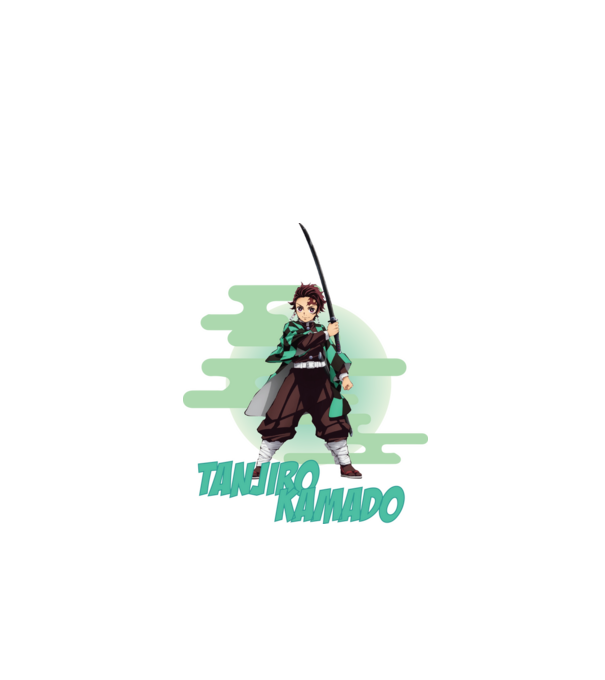 Demon Slayer Tanjiro model alb pe tricou