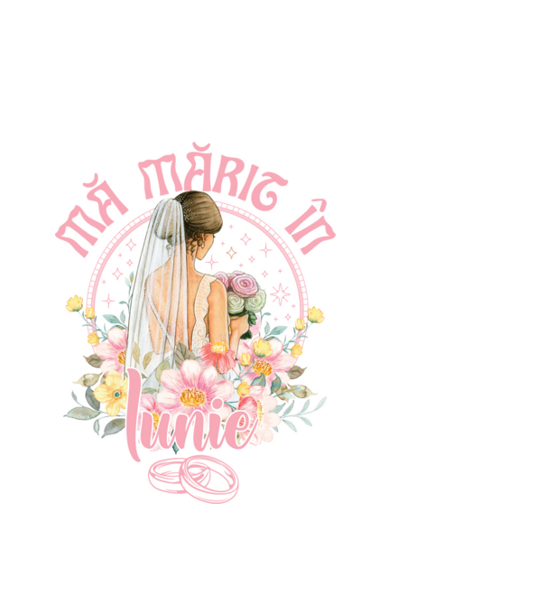 mă mărit - în iunie model alb pe tricou