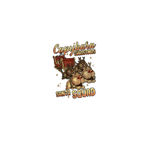 Capybara christmas santa squad model negru pe tricou