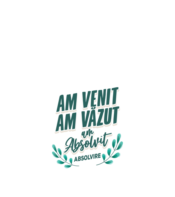 Absolvire model alb pe tricou