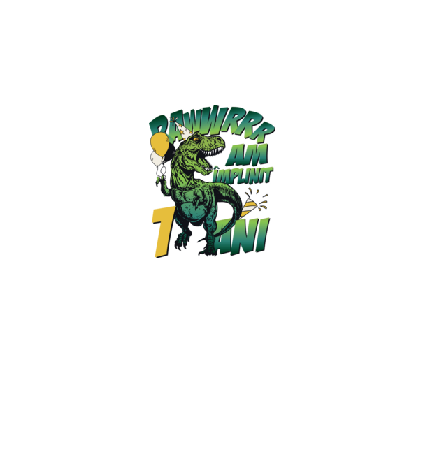 Rawr Am împlinit 1 an model alb pe tricou