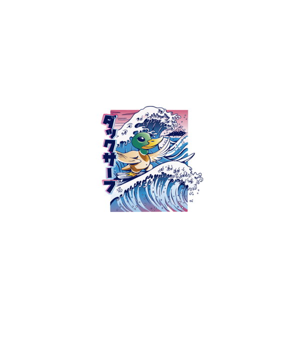 Surfer Duck model negru pe tricou
