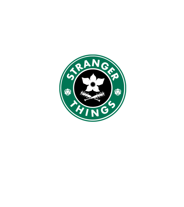 stranger things starbucks model gri pe tricou