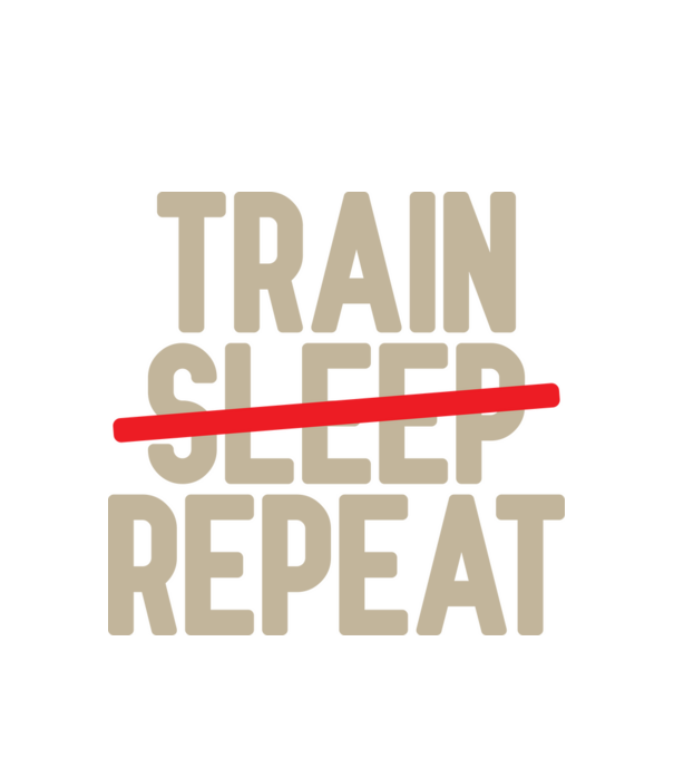 Train repeat model alb pe tricou