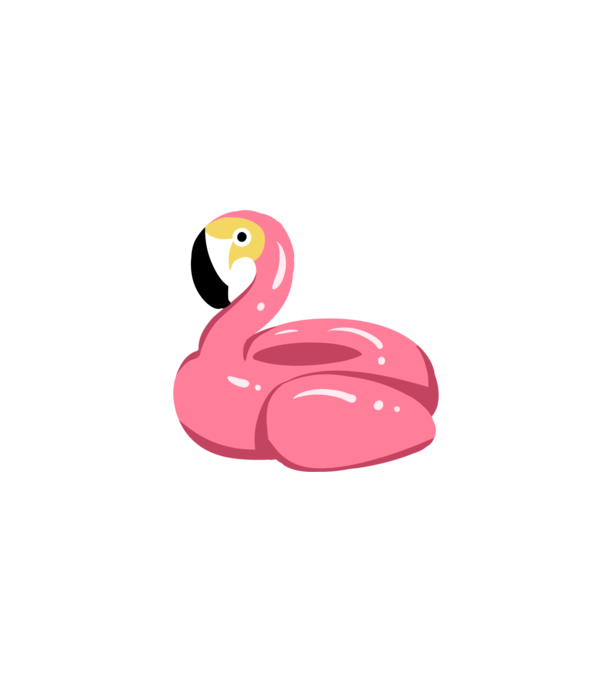 Flamingo colac de înot model alb pe tricou