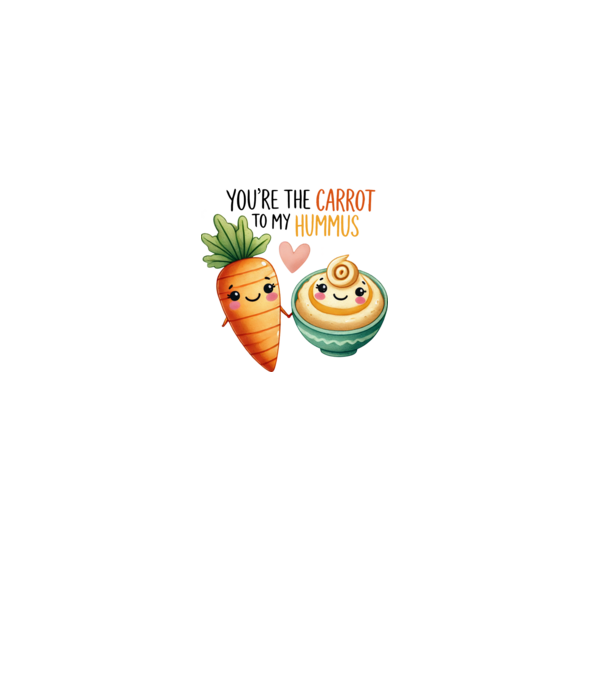 Carrot to my Hummus model alb pe tricou