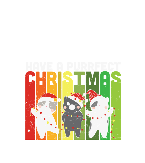 Have a purrfect christmas model negru pe tricou