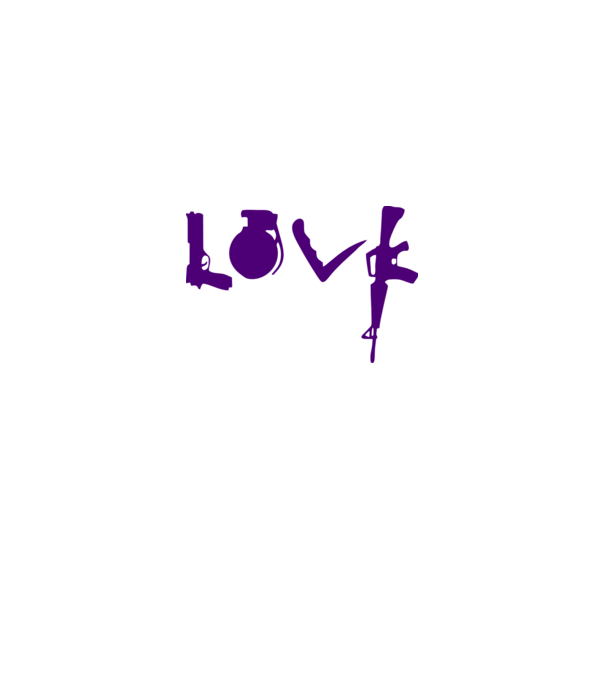 Lovegun model alb pe tricou