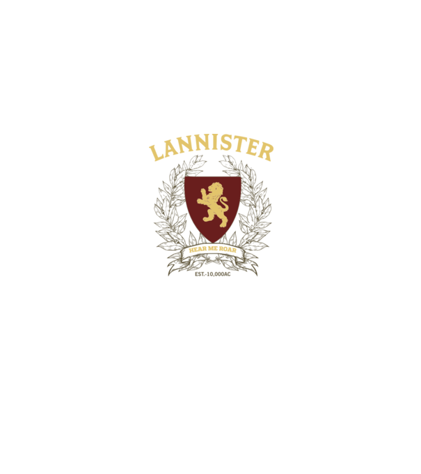 Lannister model alb pe tricou