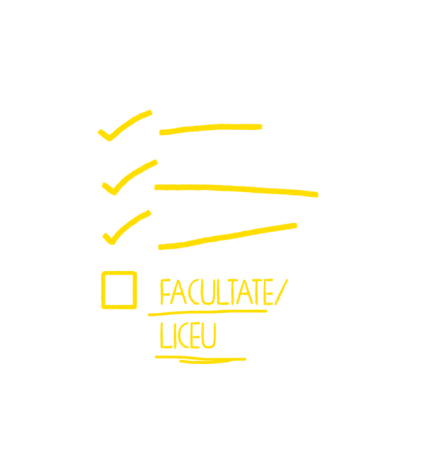 Cheklist educație - Gimnaziu negru model alb pe tricou