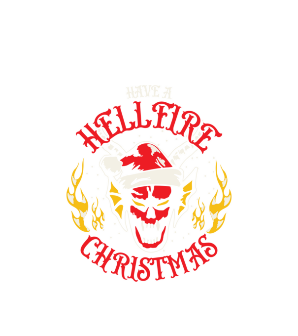 Hellfire Christmas model alb pe tricou