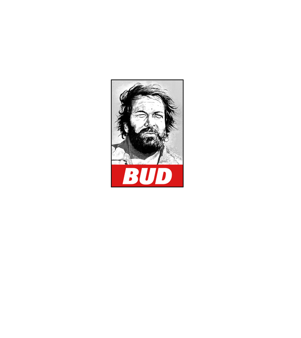 Bud Spencer halftone model gri pe tricou