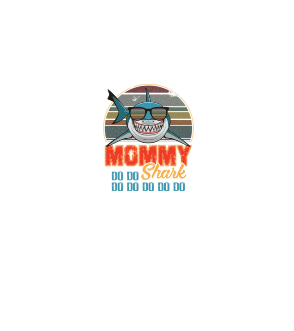 Mommy Shark model albastru jeanși pe tricou