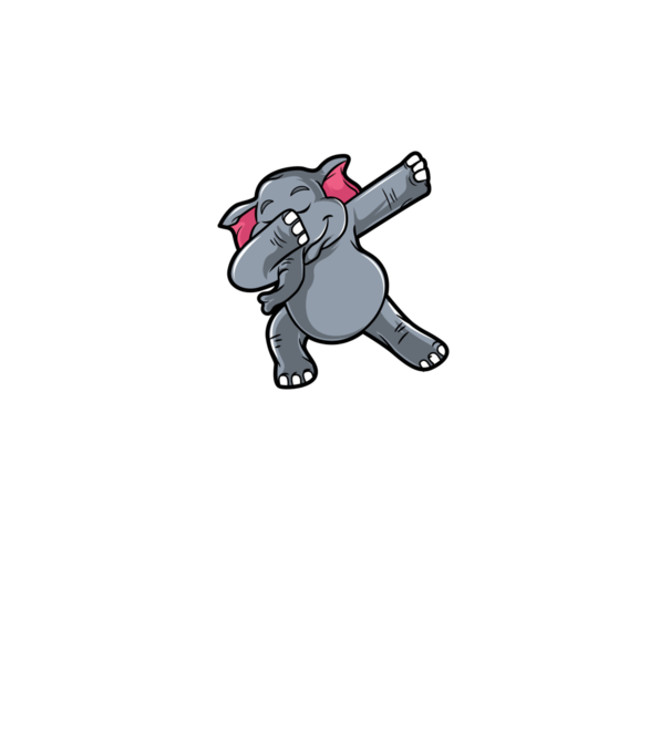 Elefant DAB model gri închis pe tricou