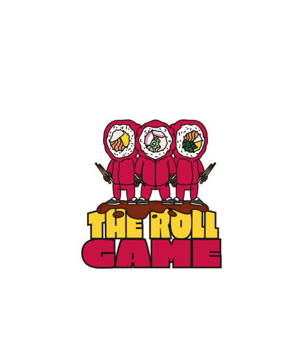 the roll game squid game model alb pe tricou