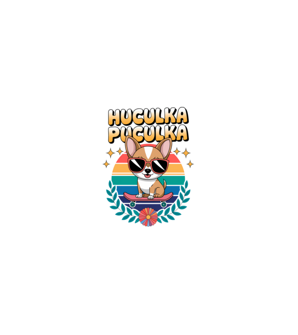 Huculka Puculka Câine 2 model alb pe tricou