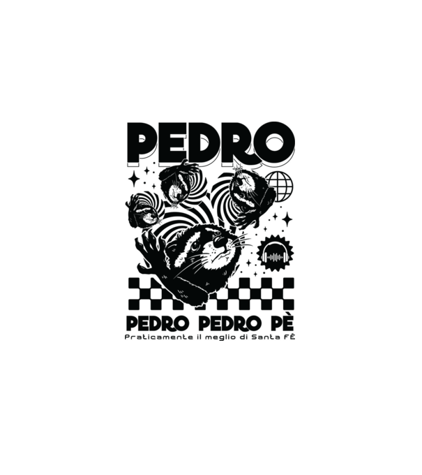 Pedro techno model alb pe tricou
