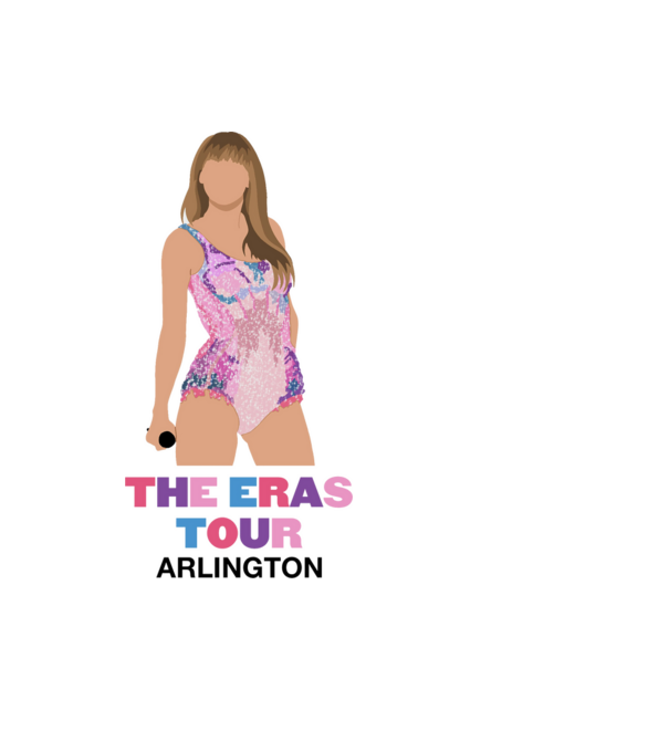 Taylor Swift The Eras Tour Arlington 4 model negru pe tricou
