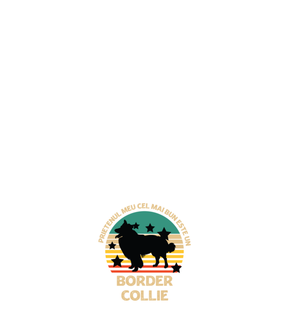 Prietenul meu cel mai bun este un border collie model alb pe tricou