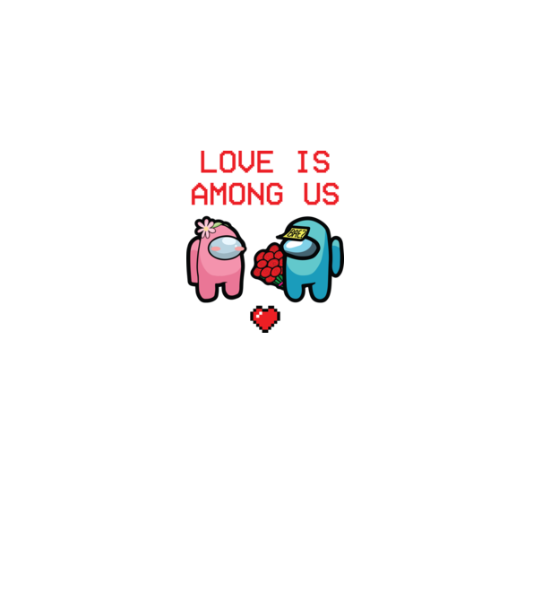 Among us love model nisipiu pe tricou