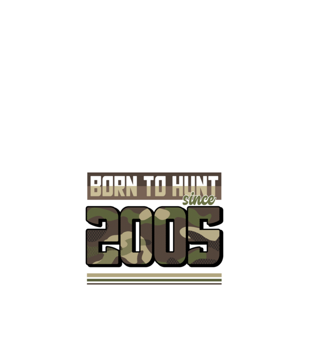 Born to hunt since 2005 model negru pe tricou
