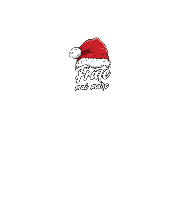frate mai mare Santa Hat model negru pe tricou