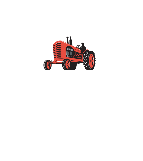 TRACTOR model alb pe tricou