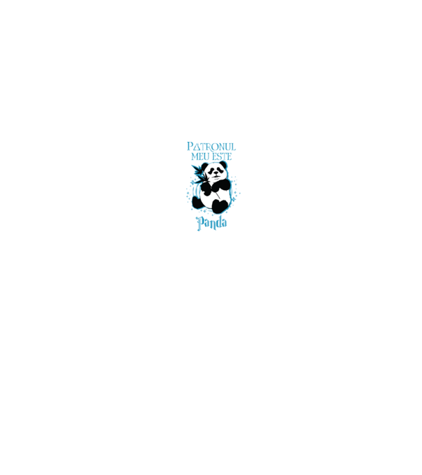 Patronul meu este PANDA model negru pe tricou