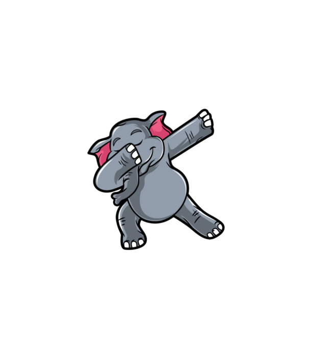 Elefant DAB model albastru închis pe tricou