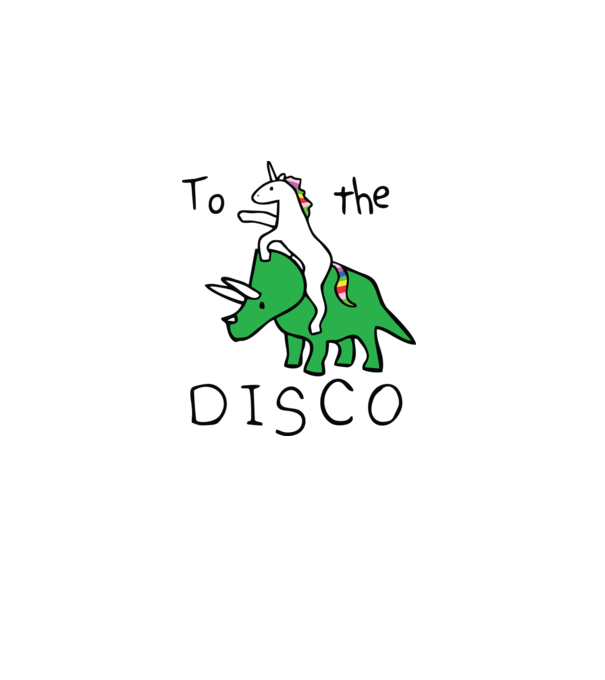 To the disco! model alb pe tricou