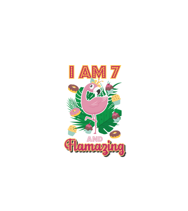 FLAMAZING Birthday 7 Years old model alb pe tricou