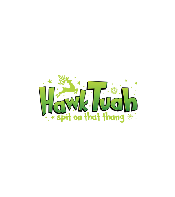 Hawk tuah xmas model negru pe tricou