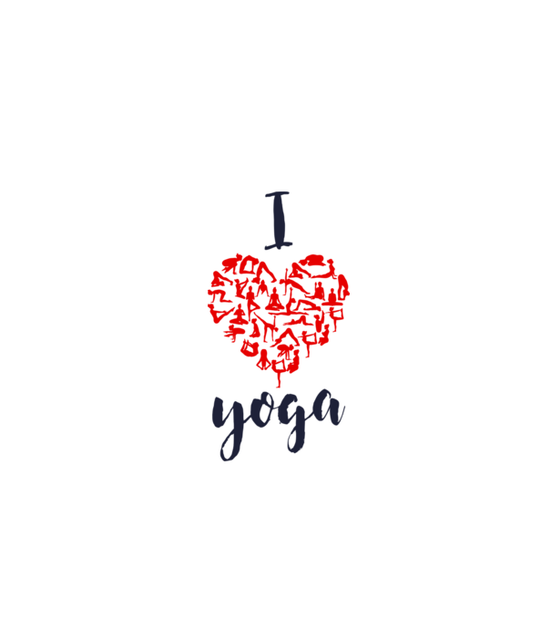 I love yoga model alb pe tricou