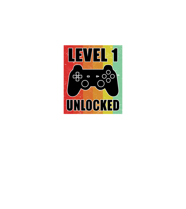 level 1 unlocked retro gamer model negru pe tricou