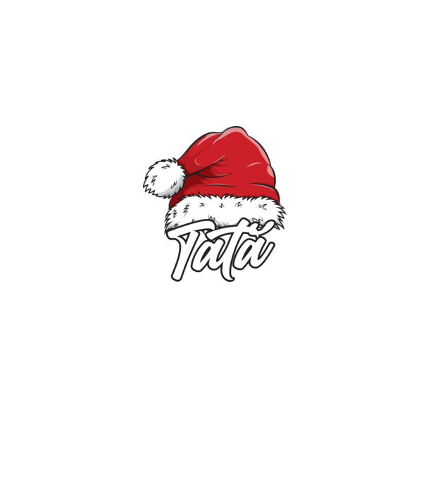tată Santa Hat model albastru jeanși pe tricou