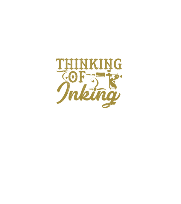 Thinking of inking model negru pe tricou