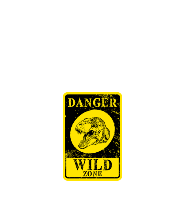 Danger wild zone model negru pe tricou