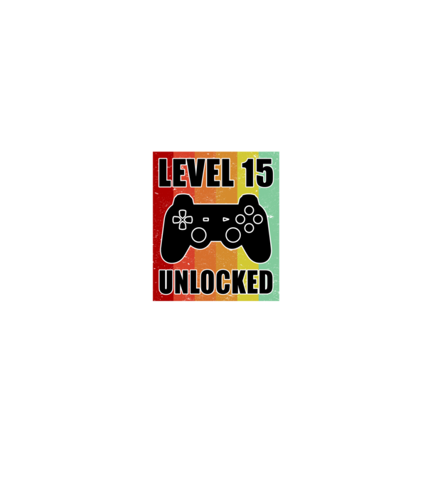 level 15 unlocked retro gamer model alb/roșu pe tricou