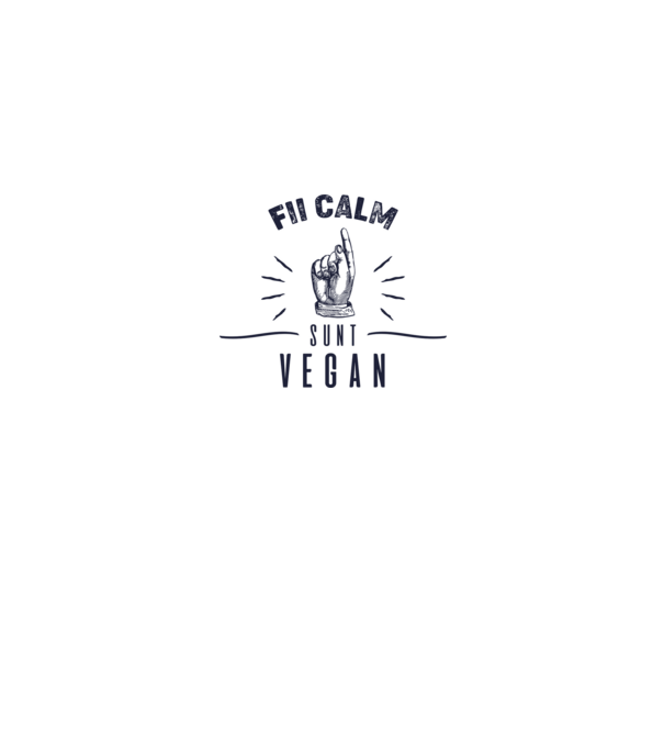 fii calm, sunt VEGAN model alb pe tricou
