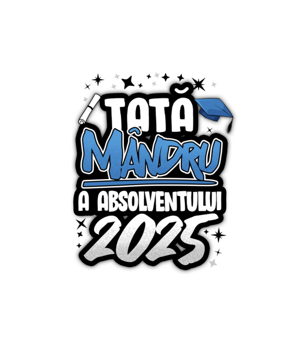 Tată MÂNDRU a absolventului model alb pe tricou
