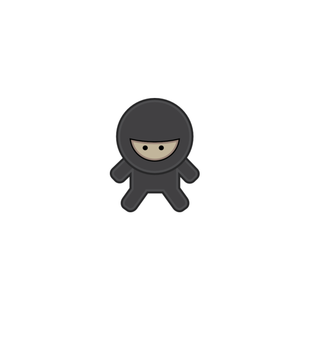 ninja model alb pe tricou
