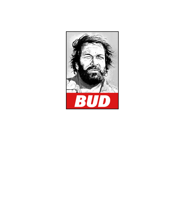 Bud Spencer halftone model gri pe tricou