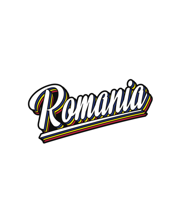 România retro model alb pe tricou