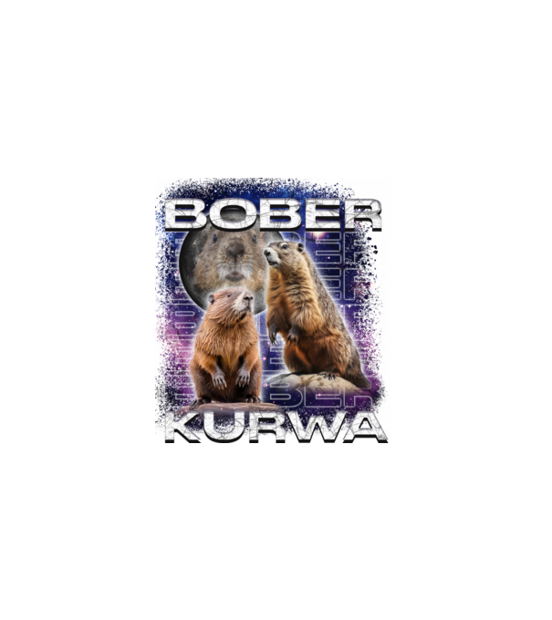Bóber Kurwa universe model negru pe tricou