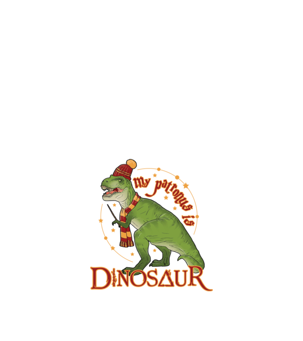 My patronus is dinosaur model negru pe tricou