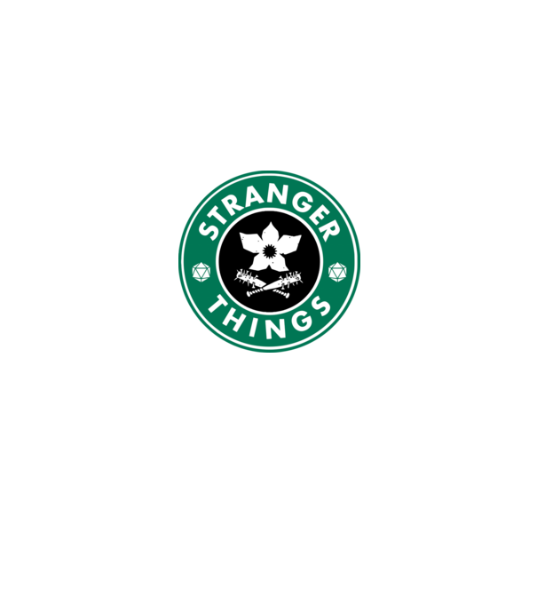 stranger things starbucks model alb pe tricou