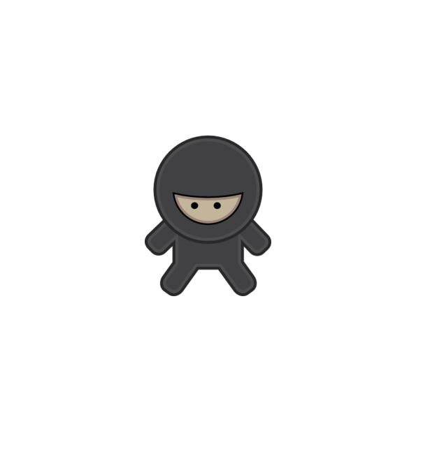 ninja model alb pe tricou